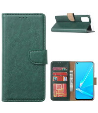 Ntech Oppo Reno 4 Hoesje met Pasjeshouder booktype case Groen