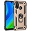 Ntech Hoesje Geschikt voor Huawei Y6p Hoesje - Anti-Shock Hybride Ring Armor met Kickstand - Goud
