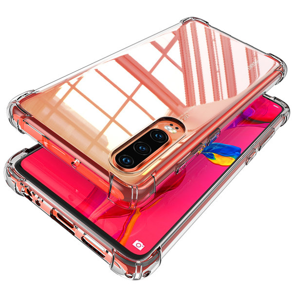 Ntech Geschikt voor Huawei Y7p 2020 siliconen Case Hoes Shockproof Cover - Transparant
