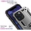 Ntech Hoesje Geschikt voor iPhone 12 Mini hoesje - Hardcase - Tough armor ring Zilver + 2 stuks screenprotector