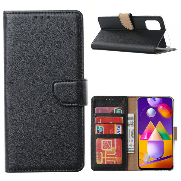 Ntech Hoesje Geschikt Voor Samsung Galaxy A42 5G hoesje bookcase zwart - Galaxy A42 wallet case portemonnee hoes cover