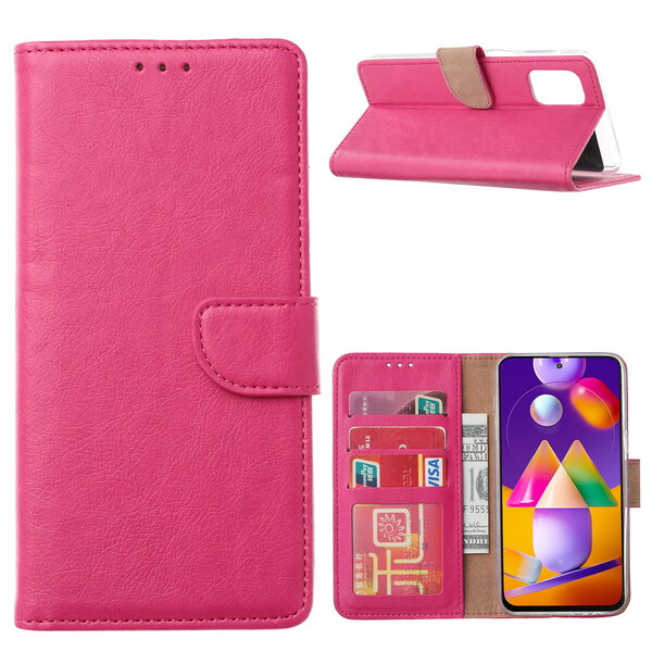 Ntech Hoesje Geschikt Voor Samsung Galaxy A42 5G hoesje bookcase Pink - Galaxy A42 wallet case portemonnee hoes cover