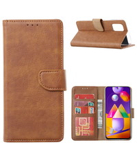 Ntech Samsung Galaxy A42 5G hoesje bookcase Bruin - Samsung Galaxy A42 wallet case portemonnee hoes cover