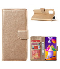 Ntech Samsung Galaxy A42 5G hoesje bookcase Goud - Samsung Galaxy A42 wallet case portemonnee hoes cover