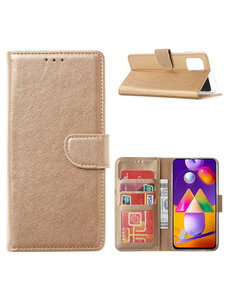 Ntech Samsung Galaxy A42 5G hoesje bookcase Goud - Samsung Galaxy A42 wallet case portemonnee hoes cover
