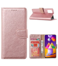 Ntech Samsung Galaxy A42 5G hoesje bookcase Rose Goud - Samsung Galaxy A42 wallet case portemonnee hoes cover