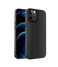 Ntech iPhone 12 / 12 Pro Hoesje Geborsteld TPU Zwart