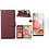 Ntech Hoesje Geschikt Voor Samsung Galaxy A42 5G hoesje bookcase Bordeaux - Galaxy A42 wallet case portemonnee - A42 book case hoes cover - 2X screenprotector / tempered glass