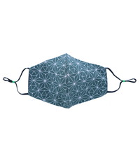 Merkloos Mondkapje wasbaar - verstelbaar - 100% Katoen - Groen - Ijskristallen