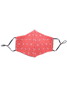 Merkloos Mondkapje wasbaar - verstelbaar - 100% Katoen - Rood - Ijskristallen