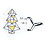 Merkloos Mondkapje wasbaar - verstelbaar - 100% Katoen - Wit - Zwart/Geel - Kerstboom