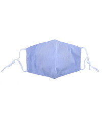 Merkloos Mondkapje wasbaar - verstelbaar - 100% Katoen met ruimte voor Filter - Wit/Blauw - Strepen