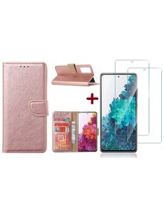 Ntech Samsung Galaxy S20 FE Boekhoesje Rose Goud Met 2X screenprotector