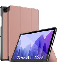 Ntech Samsung Galaxy Tab A7 Trifold Bookcase Rose Goud
