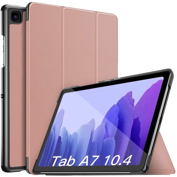 Ntech Hoes Geschikt voor Samsung Galaxy Tab A7 Hoes - 10.4 inch - (2020/2022) - Trifold Bookcase - Rose Goud