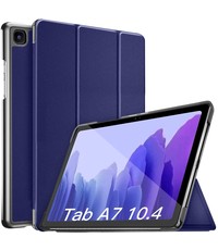 Ntech Samsung Galaxy Tab A7 Trifold Bookcase Donker Blauw