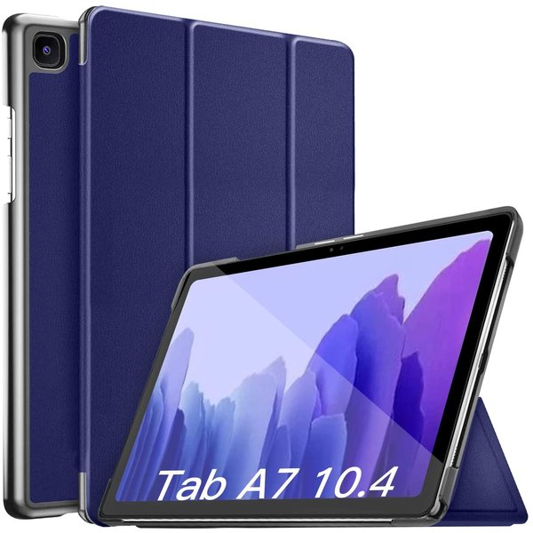 Ntech Hoes Geschikt voor Samsung Galaxy Tab A7 Hoes - 10.4 inch - (2020/2022) - Trifold Bookcase - Donker Blauw