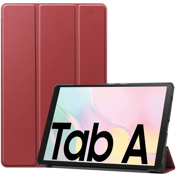 Ntech Hoes Geschikt voor Samsung Galaxy Tab A7 Hoes - 10.4 inch - (2020/2022) - Trifold Bookcase - Wijnrood