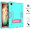 Ntech Hoes Geschikt voor Samsung Galaxy Tab A7 Hoes Shockproof case - 10.4 inch - (2020/2022) - Kickstand Hybride Armor - Aqua / Pink