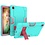 Ntech Hoes Geschikt voor Samsung Galaxy Tab A7 Hoes Shockproof case - 10.4 inch - (2020/2022) - Kickstand Hybride Armor - Aqua / Pink