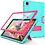 Ntech Hoes Geschikt voor Samsung Galaxy Tab A7 Hoes Shockproof case - 10.4 inch - (2020/2022) - Kickstand Hybride Armor - Aqua / Pink