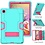 Ntech Hoes Geschikt voor Samsung Galaxy Tab A7 Hoes Shockproof case - 10.4 inch - (2020/2022) - Kickstand Hybride Armor - Aqua / Pink