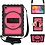 Ntech Hoes Geschikt voor Samsung Galaxy Tab A7 Hoes Kids Case - 10.4 - (2020/2022) - Robuuste Hybridee Armor met Handband - Zwart / Pink