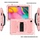 Ntech Hoes Geschikt voor Samsung Galaxy Tab A7 Hoes Kids Case - 10.4 - (2020/2022) - Robuuste Hybridee Armor met Handband - Rose Goud