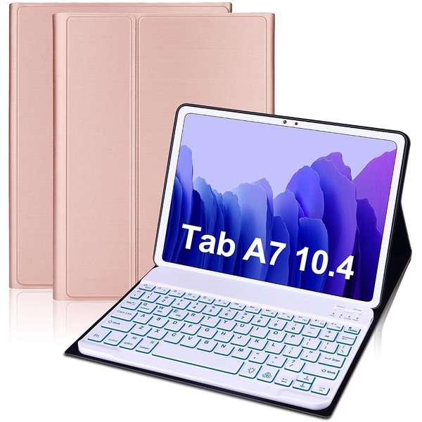 Ntech Hoes Geschikt voor Samsung Galaxy Tab A7 Hoes met Bluetooth Toetsenbord 10.4 inch - (2020/2022) - Zwart