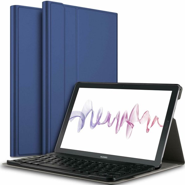 Ntech Hoes Geschikt voor Samsung Galaxy Tab A7 Hoes met Bluetooth Toetsenbord 10.4 inch - (2020/2022) - Blauw