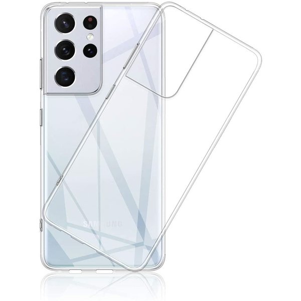 Ntech Hoesje Geschikt Voor Samsung Galaxy S21 Ultra Hoesje Geschikt Voor Samsung Galaxy S21 Ultra transparant siliconen cover - Galaxy S21 Ultra ultra dunne Backcover case