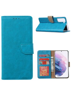 Ntech Samsung Galaxy S21 Portemonnee BookCase Kaarthouder & Magneetlipje Blauw