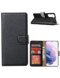 Ntech Samsung Galaxy S21 Plus Hoesje Portemonnee BookCase Zwart