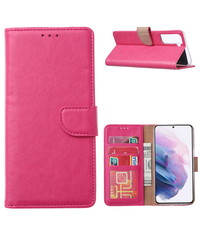 Ntech Samsung Galaxy S21 Plus Hoesje Portemonnee BookCase Pink