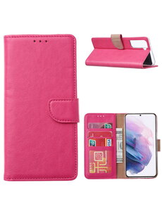 Ntech Samsung Galaxy S21 Plus Hoesje Portemonnee BookCase Pink