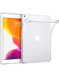 Ntech iPad 2021 Hoes - iPad 2020 hoes Siliconen - iPad 2019 10.2 Hoes, siliconen Shockproof Hoesje met Schokbestendig Transparant cover