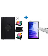Ntech Samsung Galaxy Tab A7 Hoes draaibaar case Zwart screenprotector