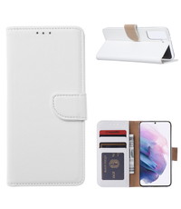 Ntech Samsung Galaxy S21 Ultra Hoesje Portemonnee bookcase met Pasjeshouder Wit