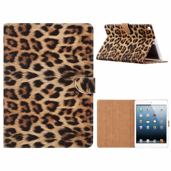 Ntech Hoes geschikt voor iPad Air 2020 (10,9 inch) - Bookcase met standaard - Luipaard Print