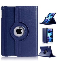 Ntech iPad Air 2020 Hoes - 360 Graden Draaibare bookcase met standaard - Donkerblauw