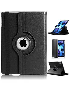 Ntech iPad Air 2020 Hoes - 360 Graden Draaibare bookcase met standaard - Zwart