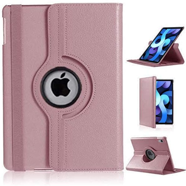 Ntech Hoes geschikt voor iPad Air 5 Hoes M3/M2 (2025/2024), iPad Air 5th/4th Gen - 360 Graden Draaibare bookcase met standaard - Rose Goud