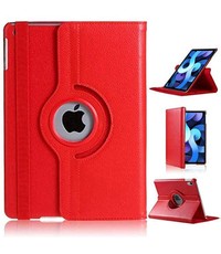 Ntech iPad Air 2020 Hoes - 360 Graden Draaibare bookcase met standaard - Rood