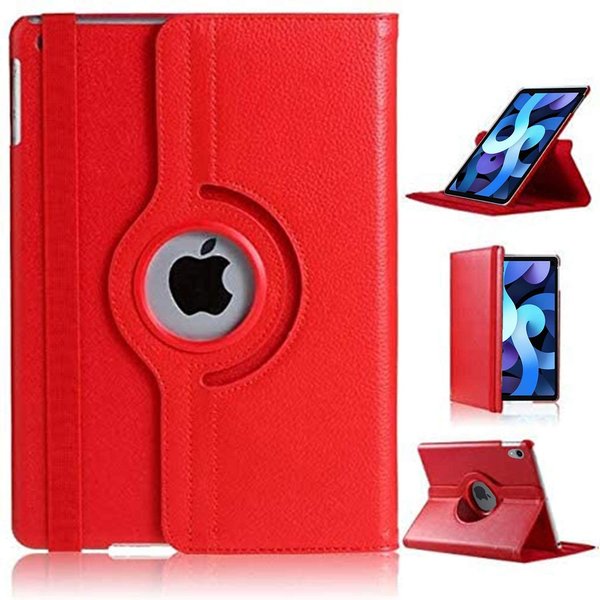 Ntech Hoes geschikt voor iPad Air 5 Hoes M3/M2 (2025/2024), iPad Air 5th/4th Gen - 360 Graden Draaibare bookcase met standaard - Rood