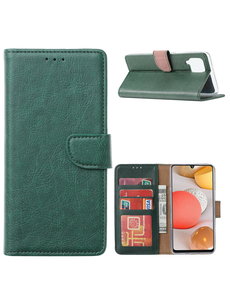 Ntech Samsung Galaxy A12 hoesje - Samsung A12 bookcase met Pasjeshouder - Groen