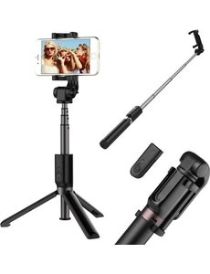 Ntech Selfie Stick Draadloos 3 in 1 Tripod voor Geschikt voor iPhone 14 / 14 Pro / 14 Pro Max / Geschikt voor iPhone