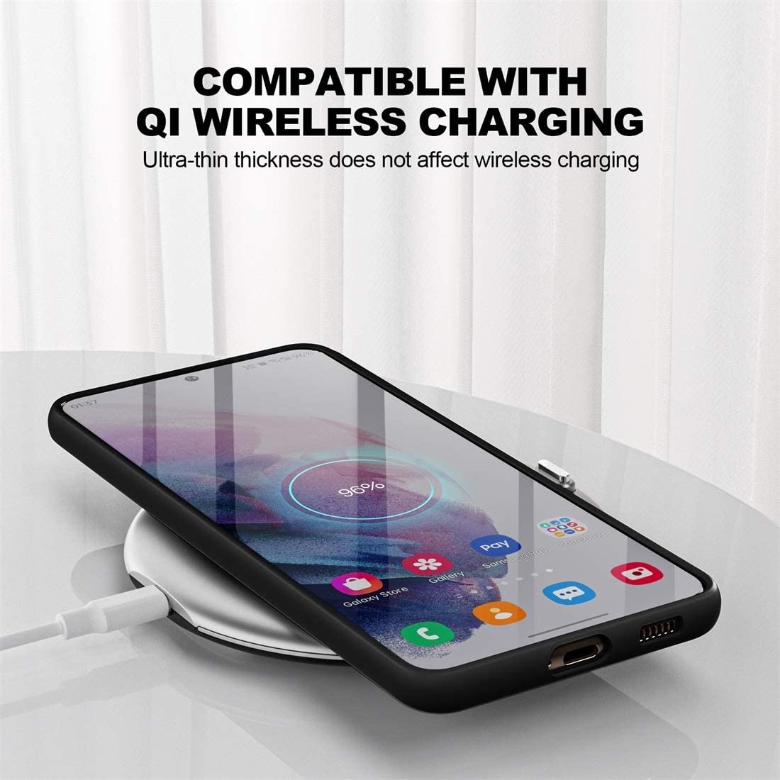 Samsung Galaxy S21 Plus Hoesje Zwart Siliconen Case Galaxy S21 Plus Backcover Soft Tpu Case Met Samsung S21 Plus Tempered Glass Screen Protector 2 Pack Phonecompleet Nl