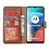 Ntech Geschikt voor Moto E7 hoesje - Geschikt voor Moto E7 wallet case portemonnee - Geschikt voor Moto E7 bookcase cover Bruin met - Geschikt voor Moto E7 screenprotector / 2 pack tempered glass