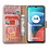 Ntech Geschikt voor Moto E7 hoesje - Geschikt voor Moto E7 wallet case portemonnee - Geschikt voor Moto E7 bookcase cover Rose Goud met - Geschikt voor Moto E7 screenprotector / 2 pack tempered glass