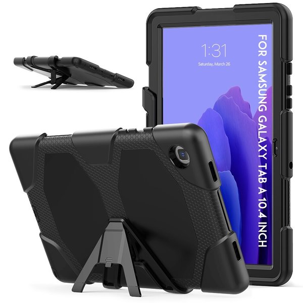 Ntech Hoes Geschikt voor Samsung Galaxy Tab A7 Hose - (2020/2022) - Extreme protectie Army Backcover 10.4 - Zwart